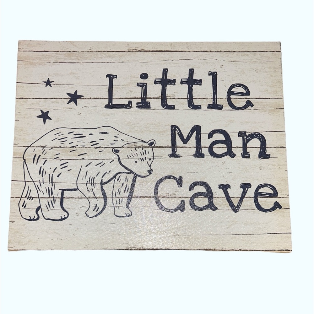 Little Man Cave Bear Wall Decor
